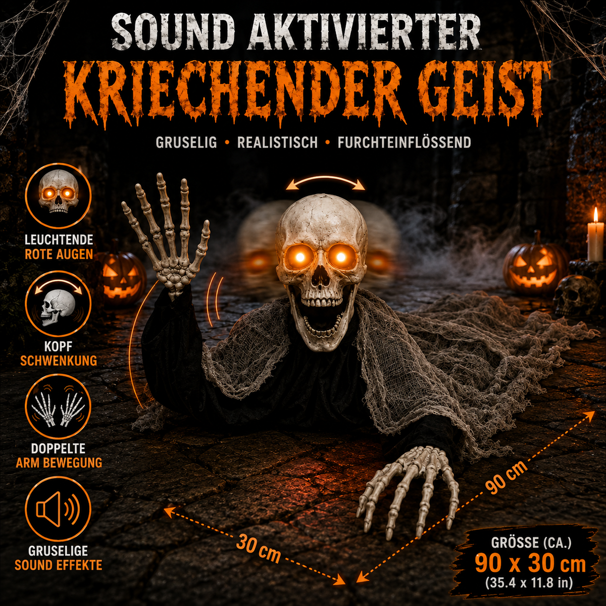 Krabbelndes Skelett
