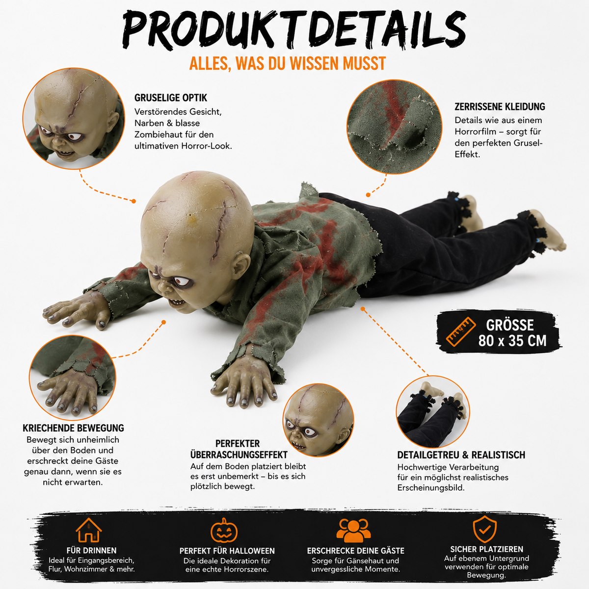 Kriechendes Zombie-Baby